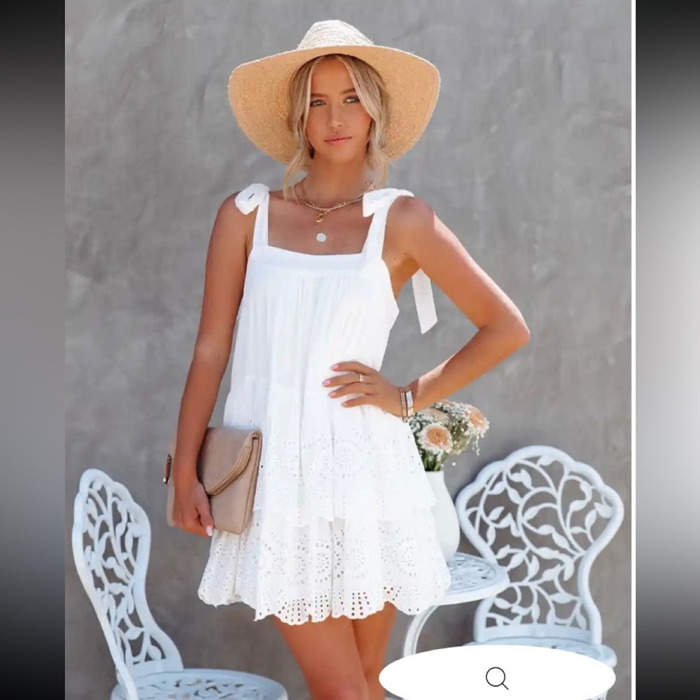 Moments Like These Cotton Eyelet Tiered Dress
